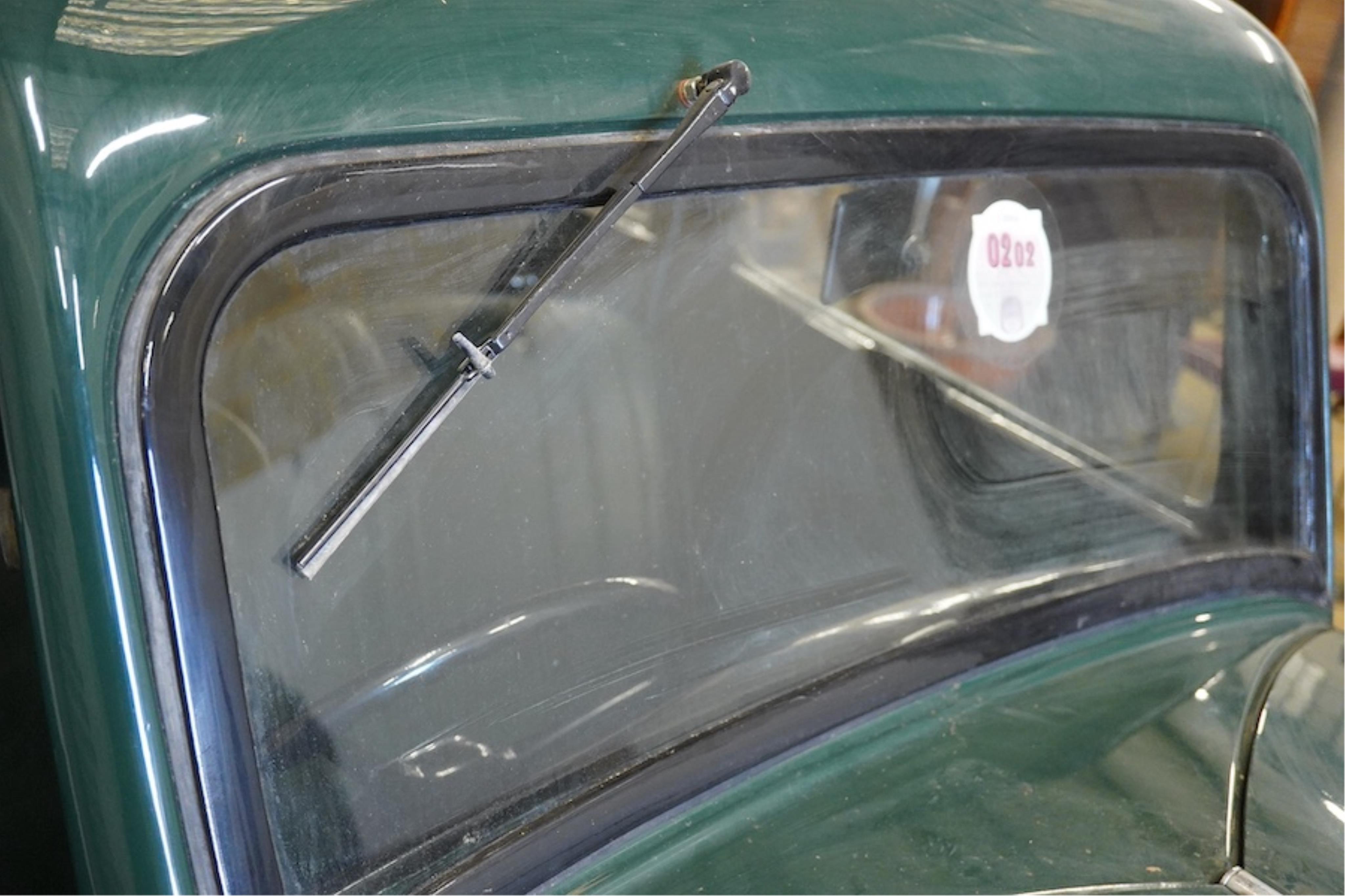 A 1936 Ford Model Y saloon, reg. no. CYM868, 885cc, dark green, odometer showing 93,057 miles. Restored by the late owner, to a very high standard and winner of seven Concours d’Elegance awards